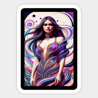 Abstract Fashion Style Female Model Art Sticker